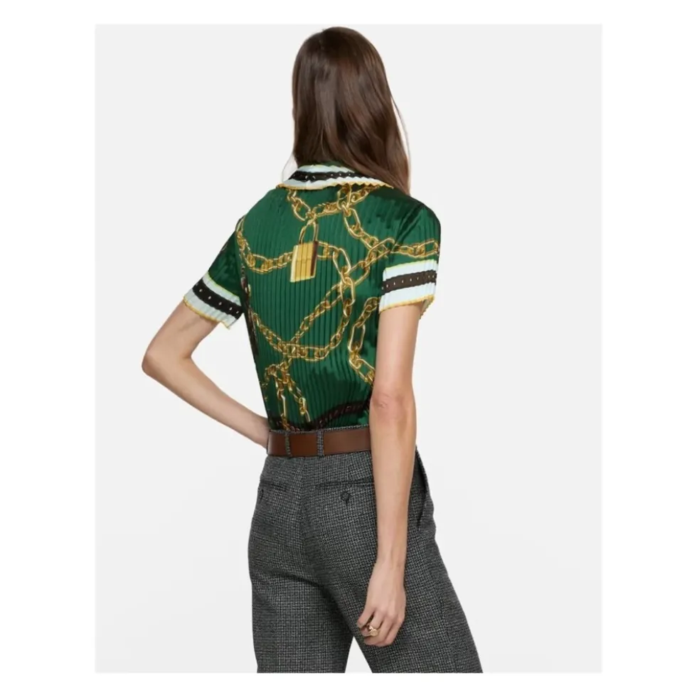 Pleated Printed Blouse