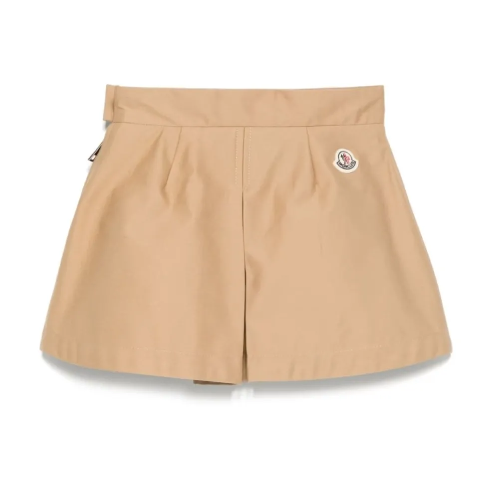 Plisseret Cotton Gabardine Nederdel