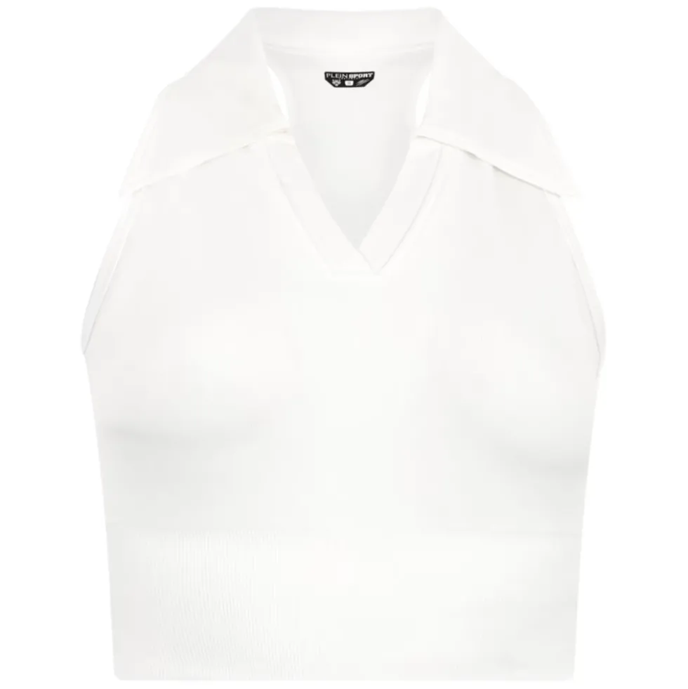 Polo Neck Cropped Top