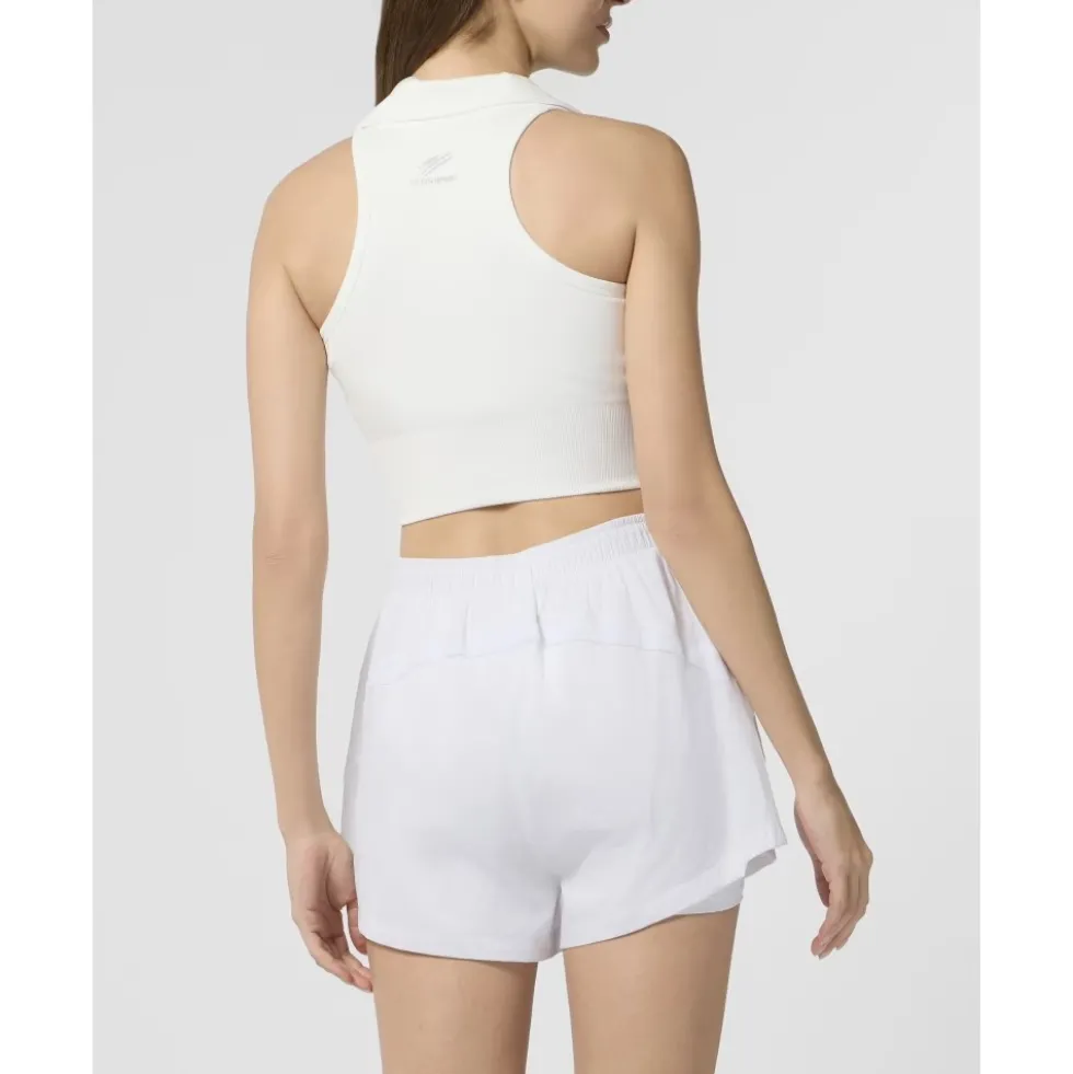 Polo Neck Cropped Top