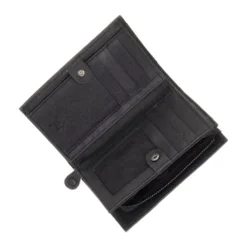 Portamonete Bottone Zip Pelle