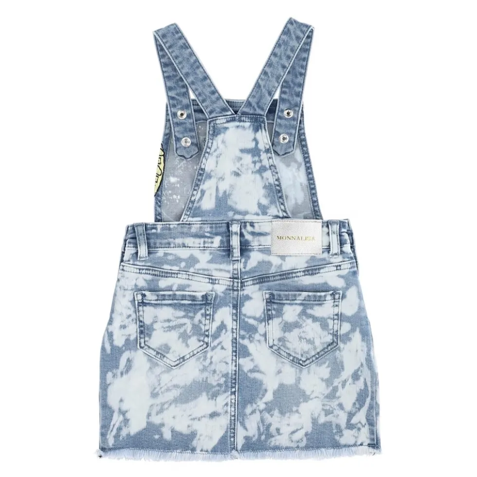 Printed Cotton Denim Salopette