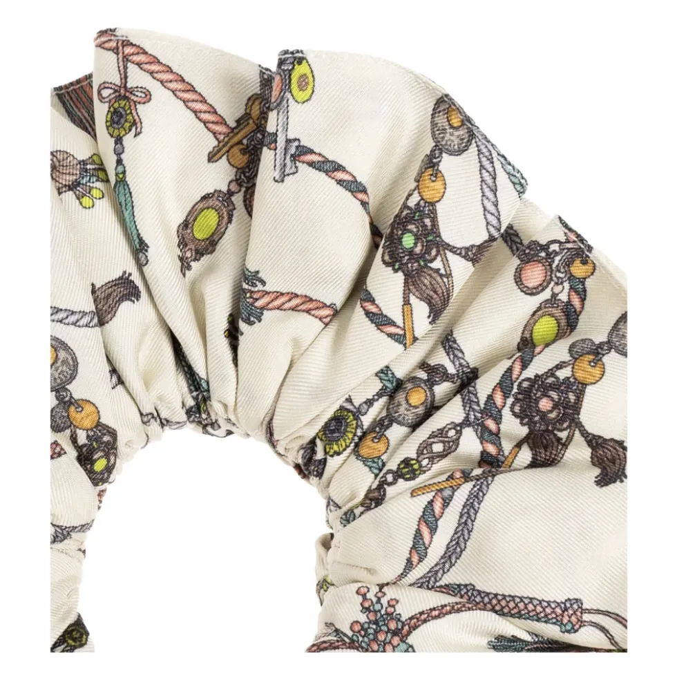 Printed Silk Twill Scrunchie