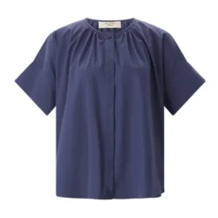 Printet bomuldspoplinbluse