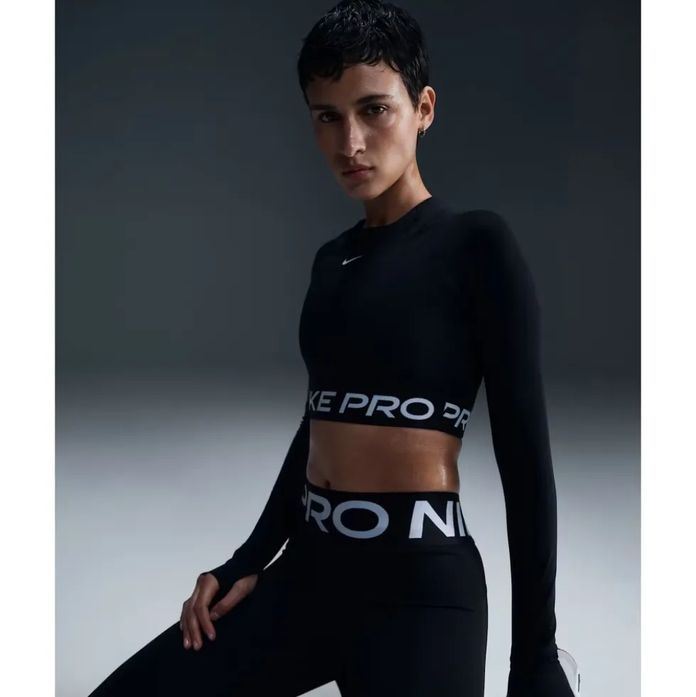 Pro Dri-FIT Cropped Langærmet Top