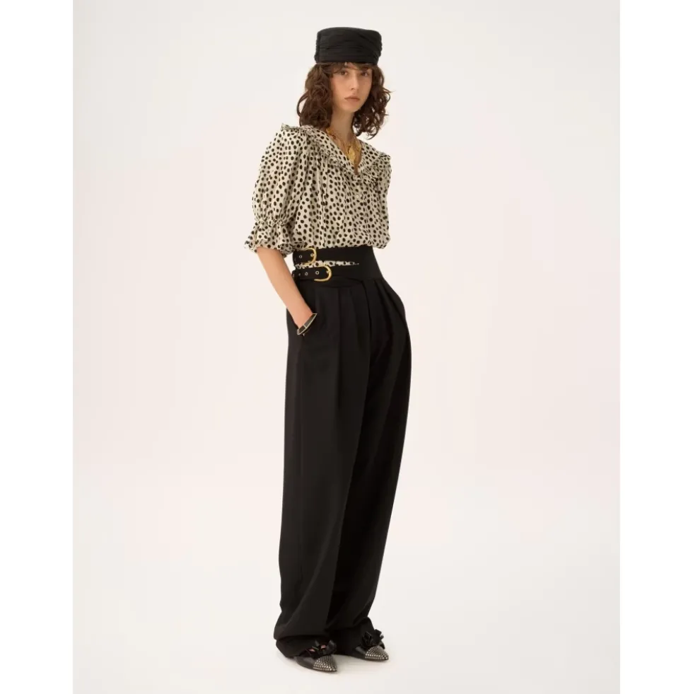Puff-sleeve Ruffle Top