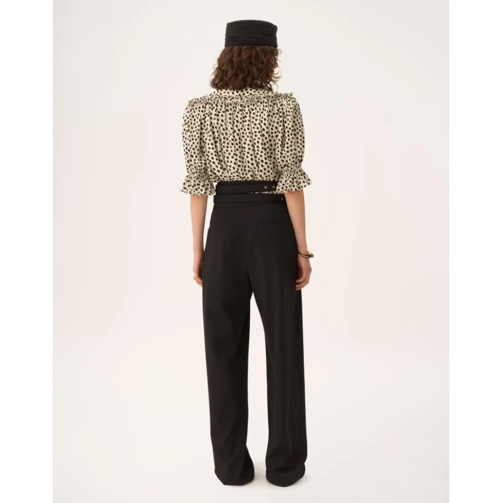 Puff-sleeve Ruffle Top