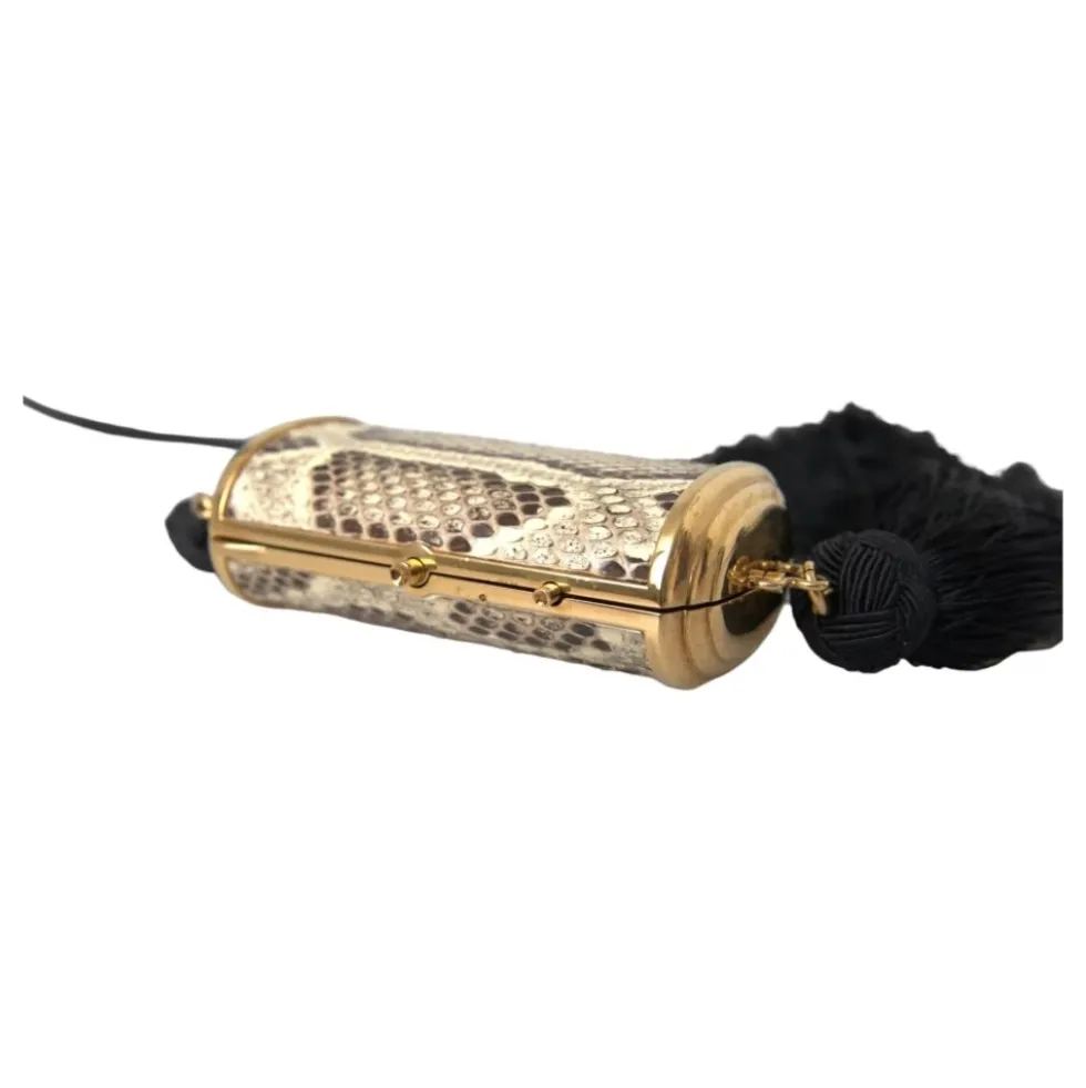 Python Læder Mini Spejl Tassel Taske