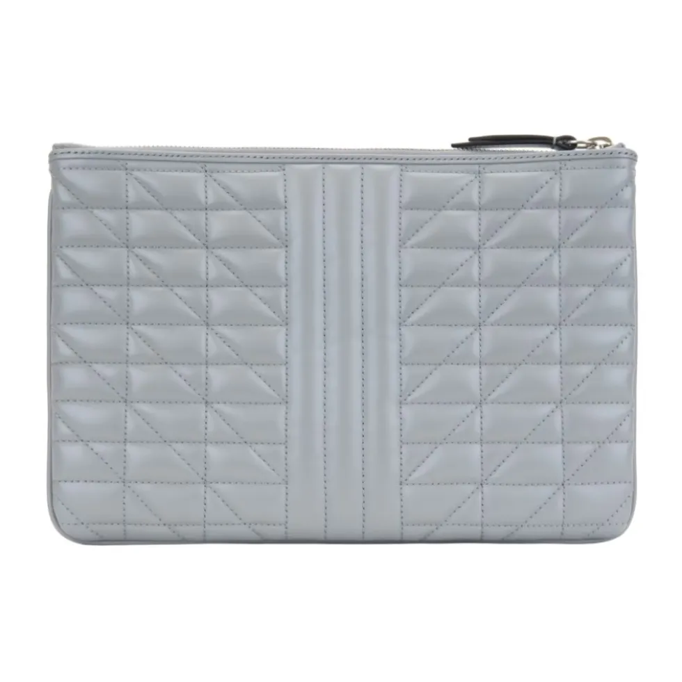 Quiltet læderclutch