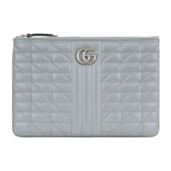 Quiltet læderclutch