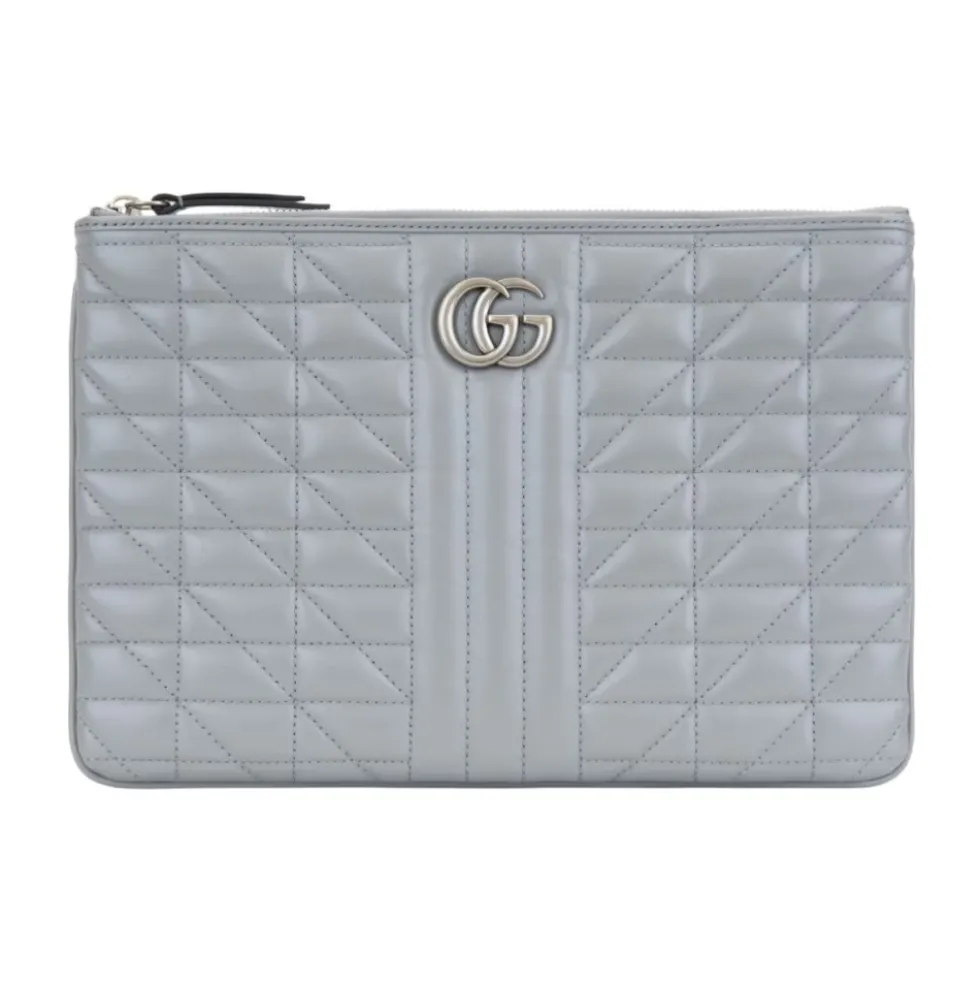 Quiltet læderclutch