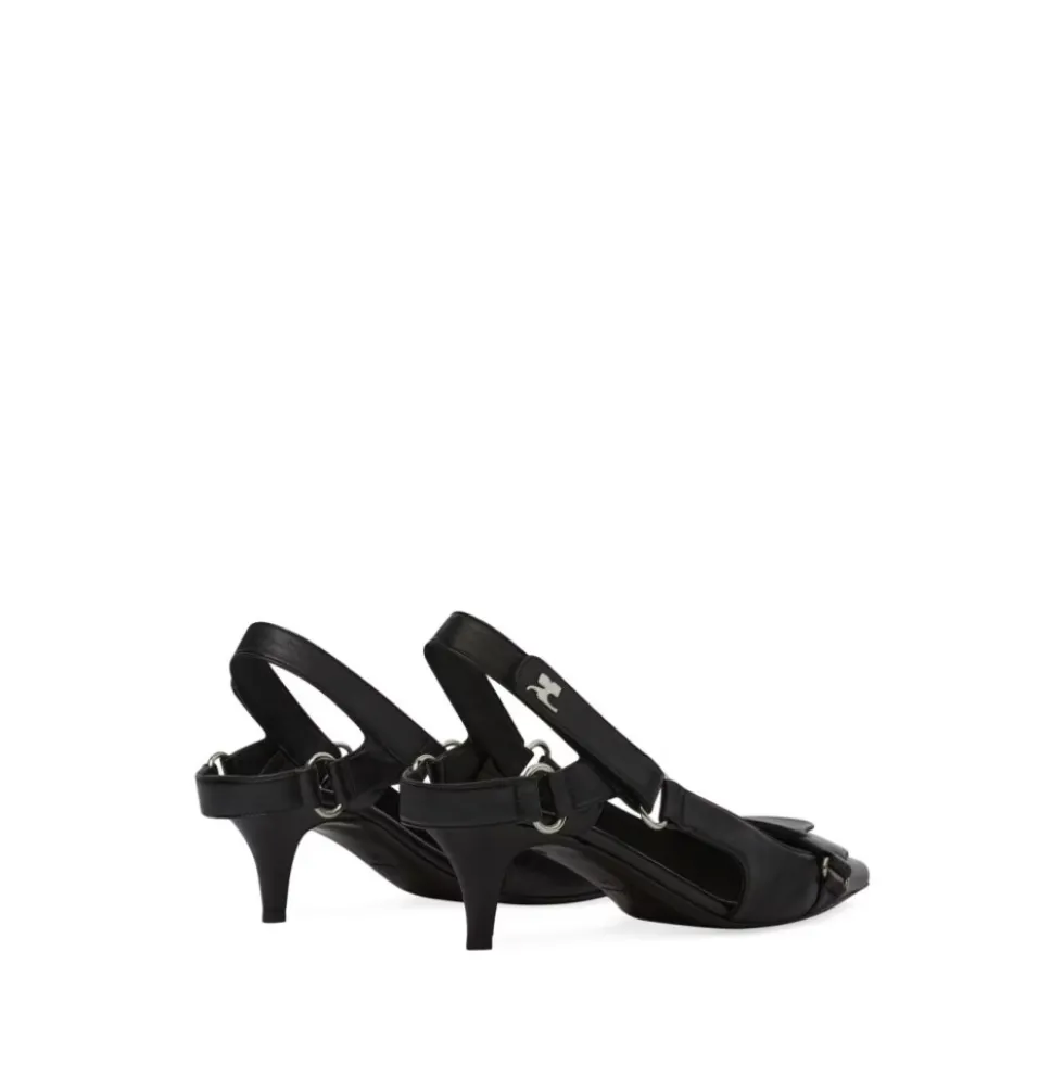 Racer Pointed-Toe Slingback Pumps