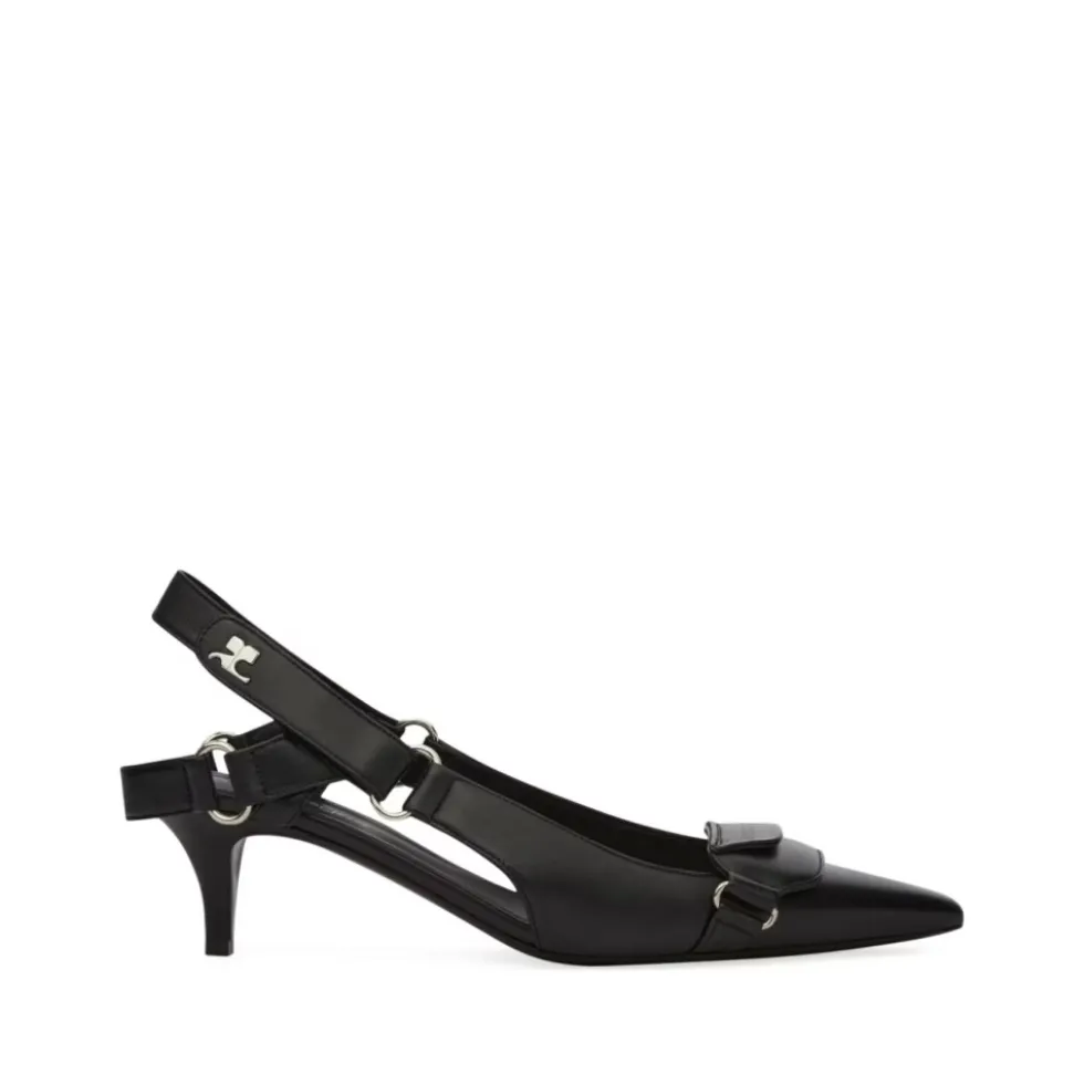 Racer Pointed-Toe Slingback Pumps
