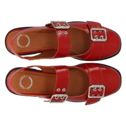 Rød Patent Mary Jane Slingback Ballerinaer