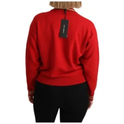 Rød Strikket Cashmere Cartoon Top Sweater