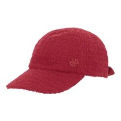 Rød uldblandet kasket med monogram