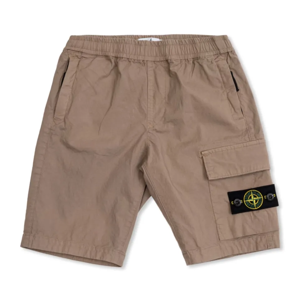 Regular-fit cargoshorts med elastisk linning