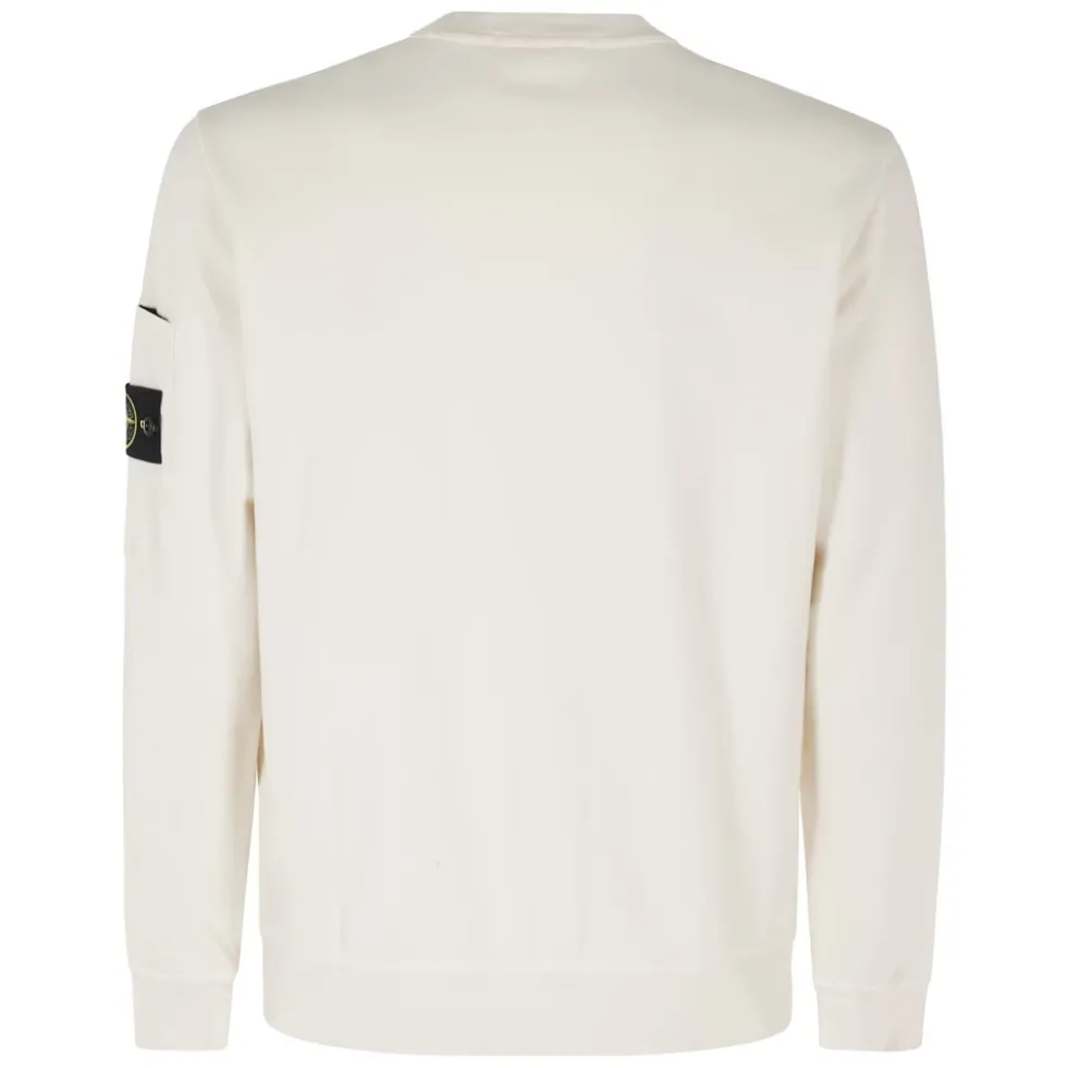 Regular Fit Ripstop Pocket Cotton Fleece Crew Neck Sweatshirt