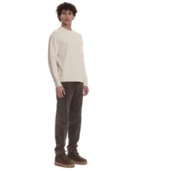 Ribbed Sweater Ivory Front Stitching