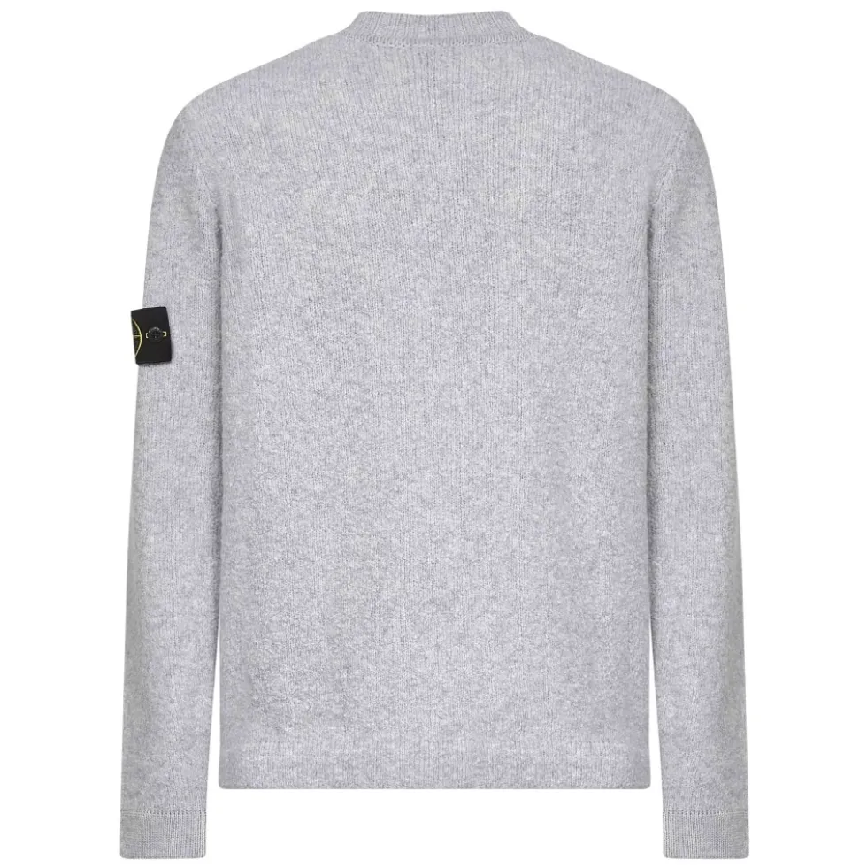 Ribbet Crewneck Sweater i Grå
