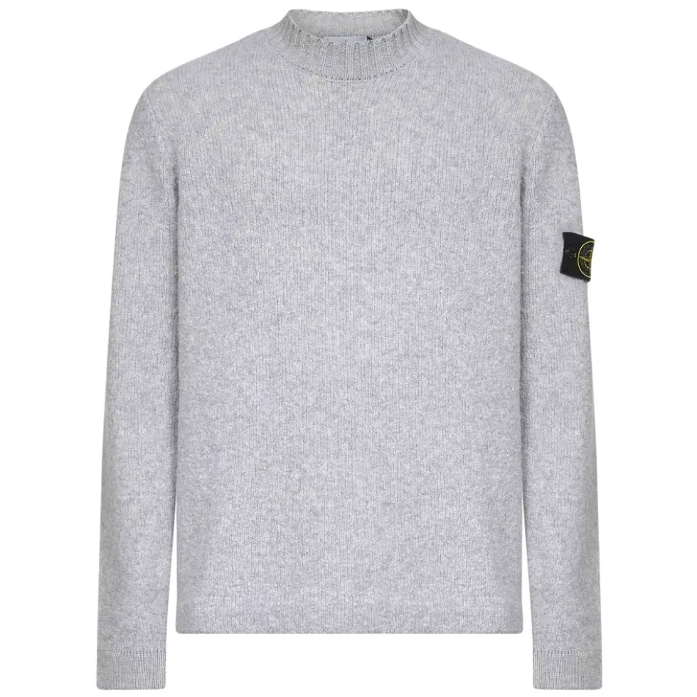 Ribbet Crewneck Sweater i Grå
