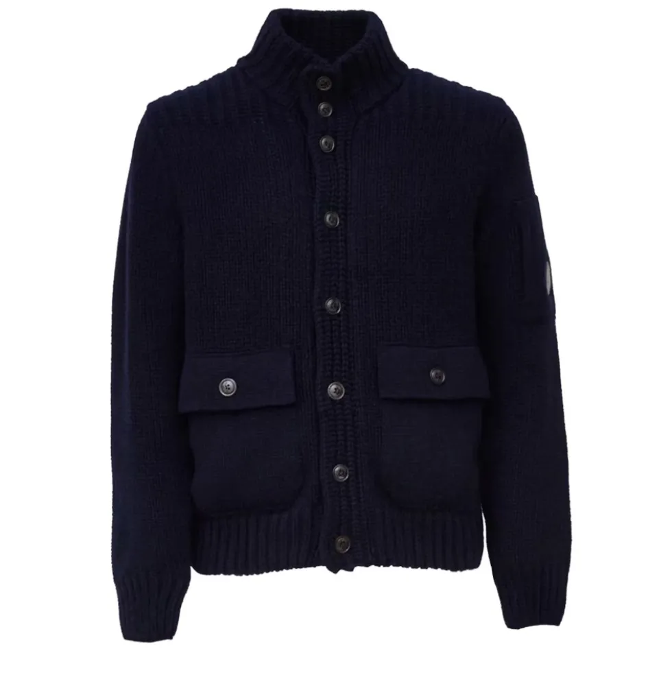 Rib-Knit Knap Cardigan