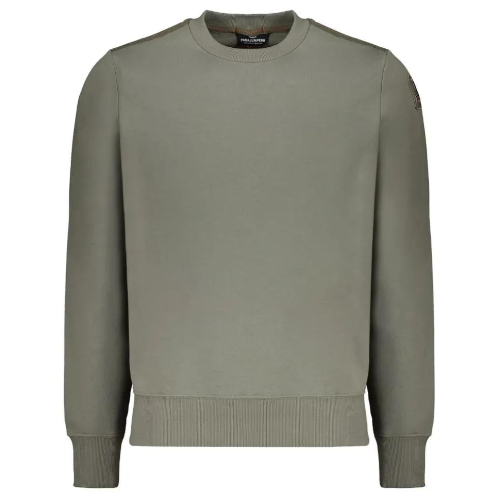 Ribstrikket sweatshirt med rund hals og logomærke
