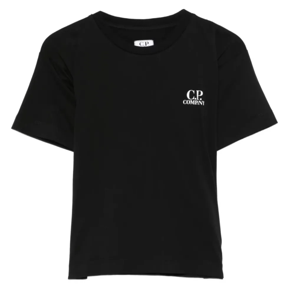 Ribstrikket T-shirt med Rund Hals