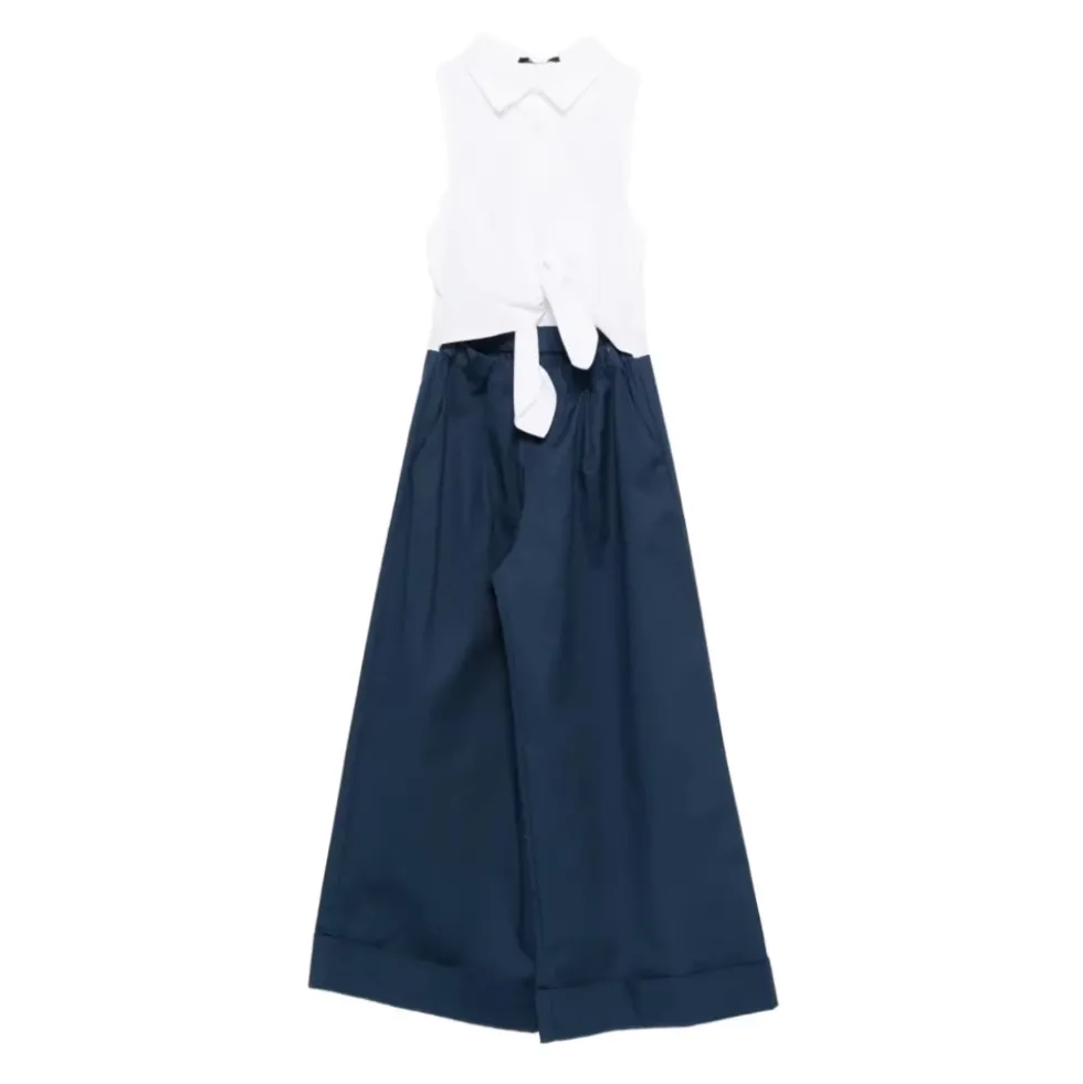 Ærmeløs jumpsuit med knudedetalje