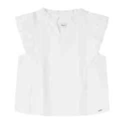 Romantisk V-hals Butterfly Ærme Bluse