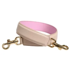 Rosa Beige Læder Håndtaske Skulderrem