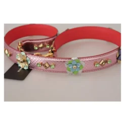 Rosa Læder Studded Skulderrem