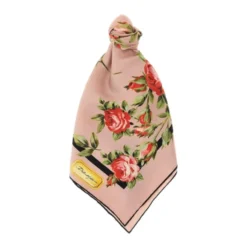 Rose bouquet-print silk twill scarf 90x90