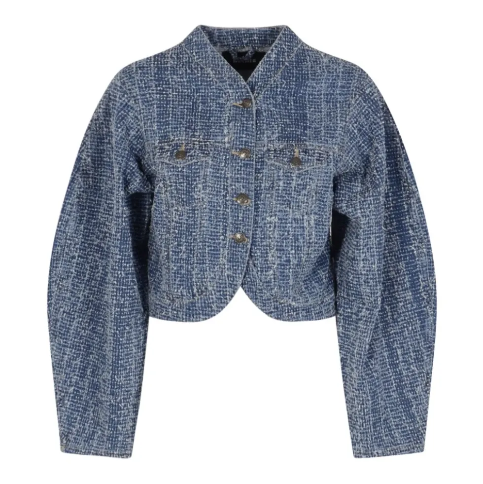 Rundærmet Denimjakke