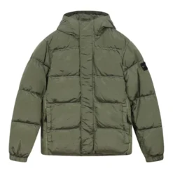 Sage Puffer Jacket med hætte