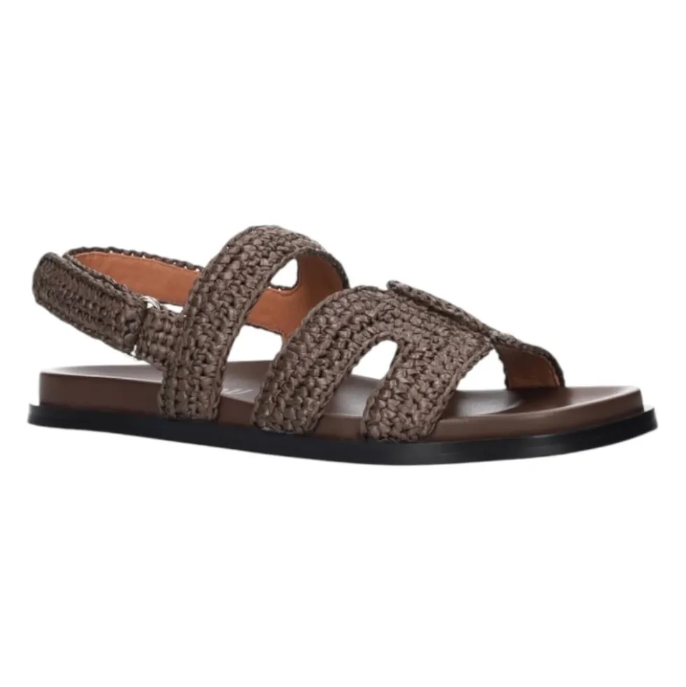 Sandal med raffiaeffekt