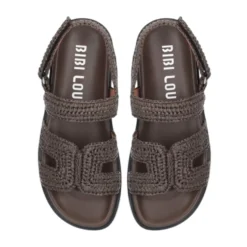 Sandal med raffiaeffekt