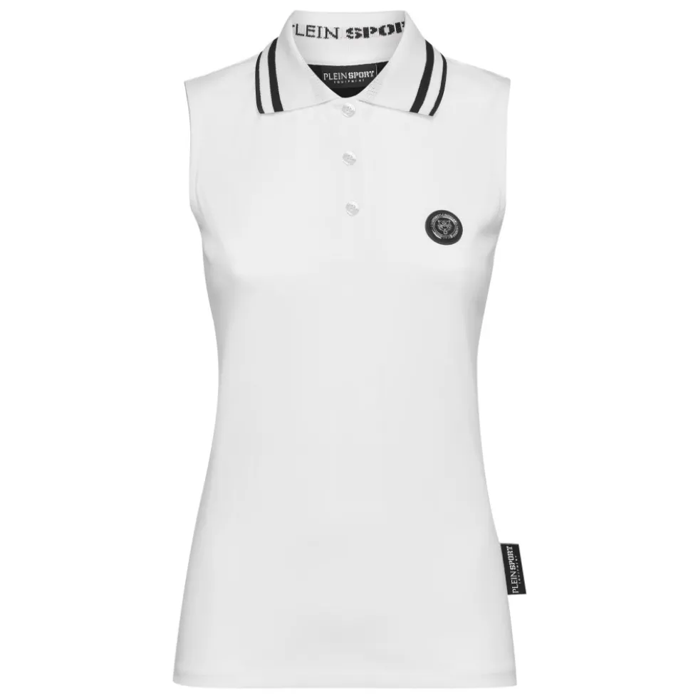 Scratch-print Ærmeløs Polo Shirt