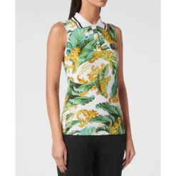 Scratch-print Ærmeløs Polo Shirt