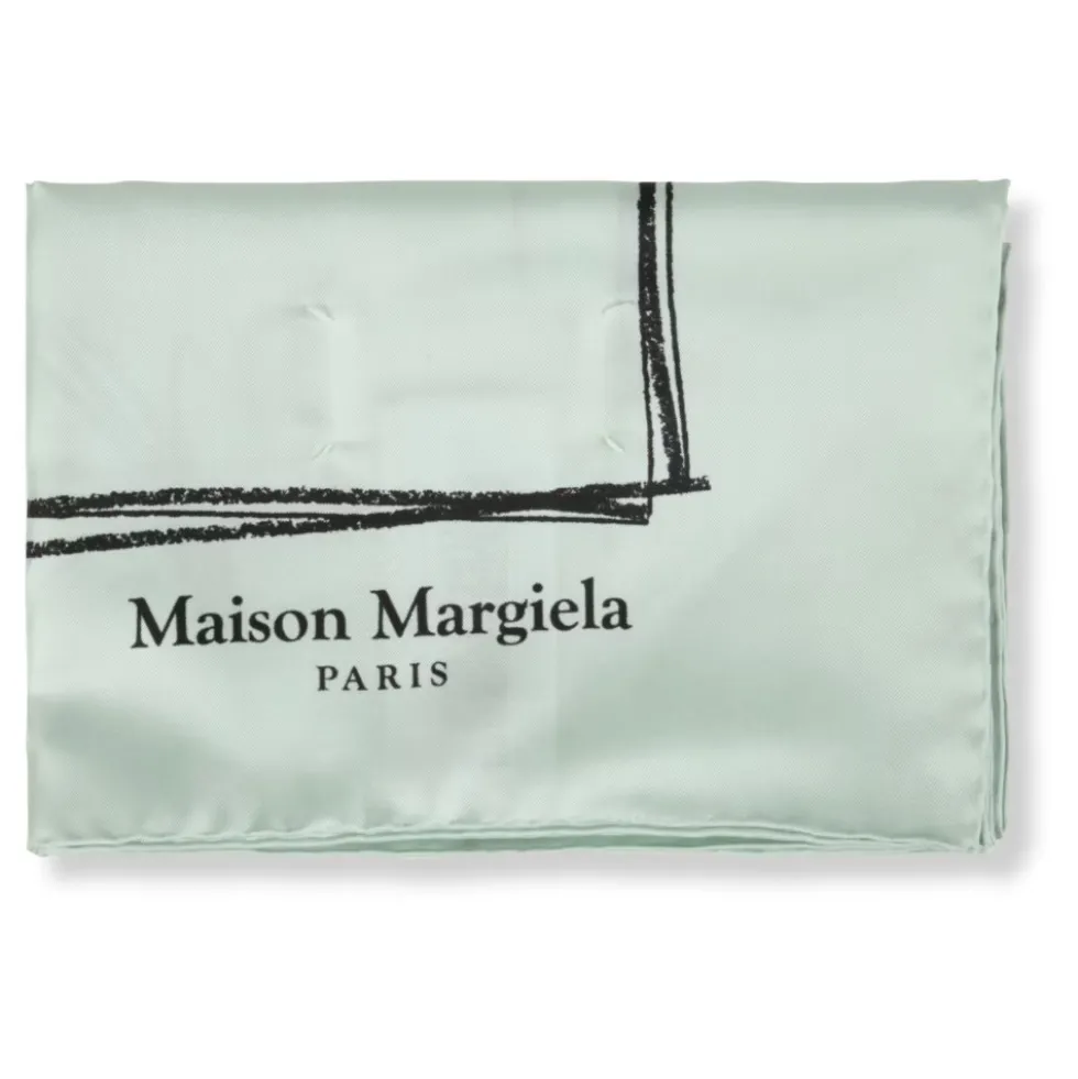 Scribbled Numerical Silk Foulard