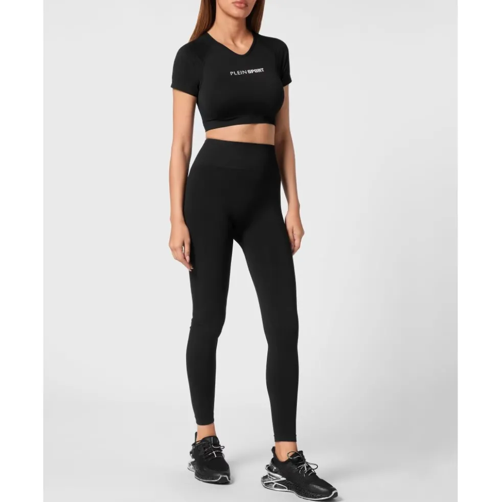 Seamless Cropped T-shirt V-Neck