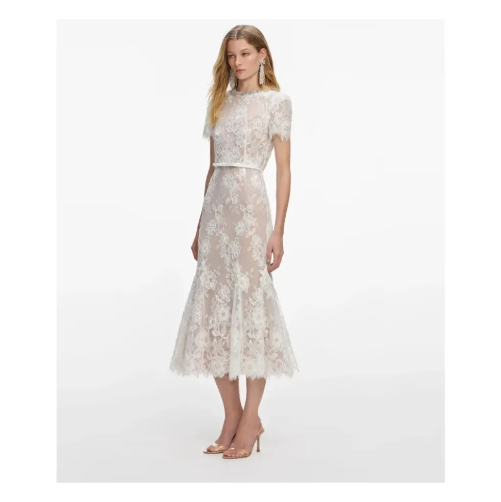 Sequin Lace Midi Dress