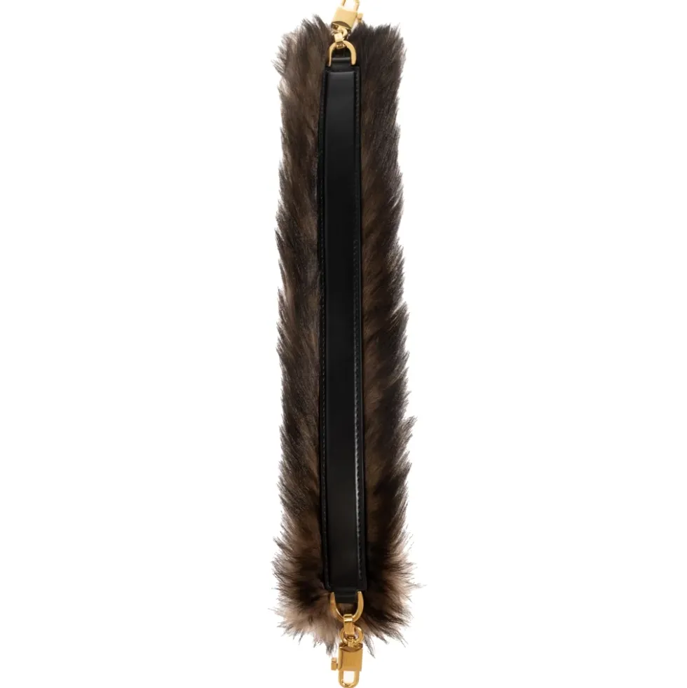 Shearling and Palmellato kalveskinds taske skulderrem