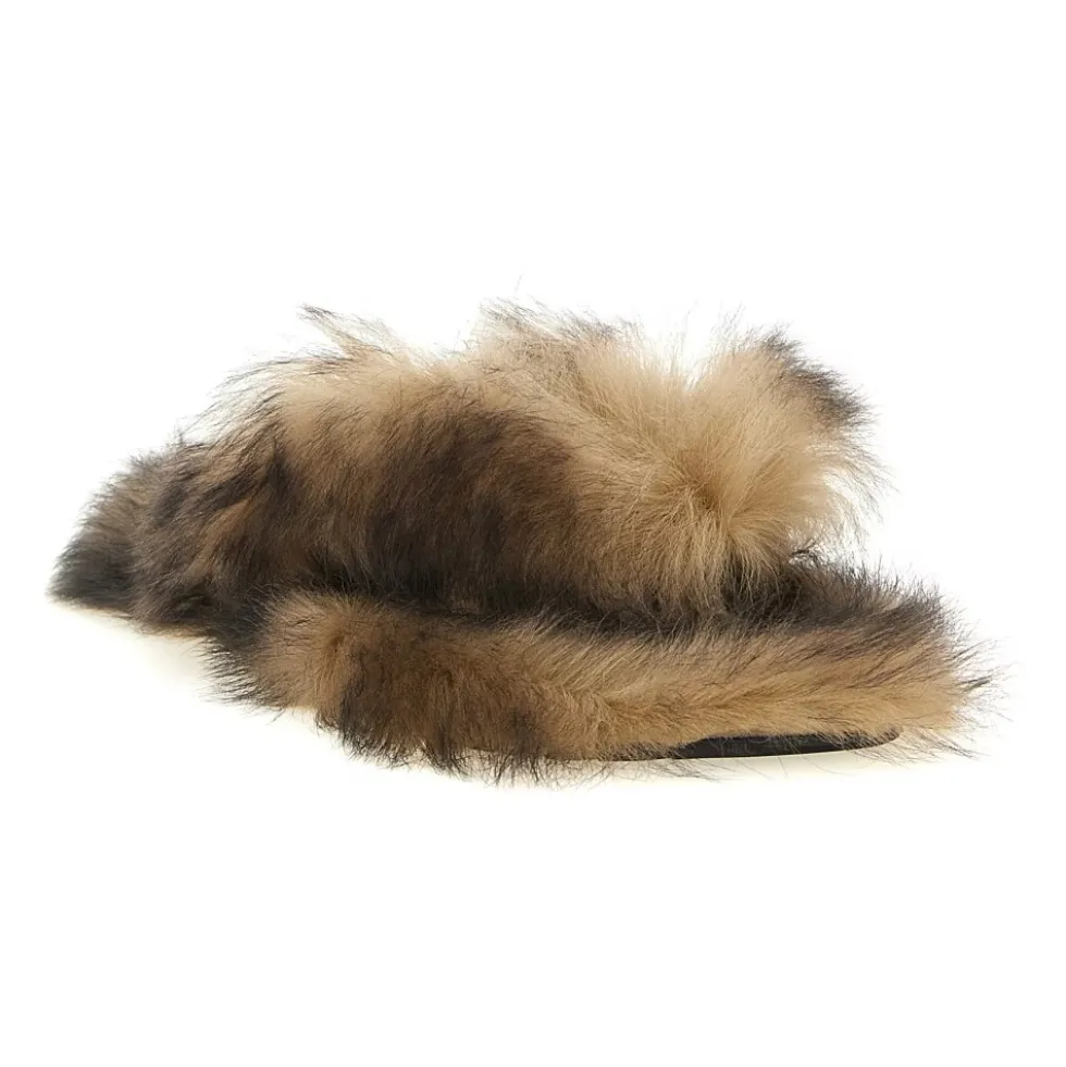 Shearling flip-flops