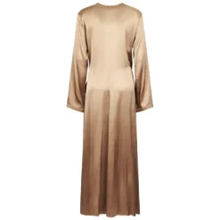 Shiny Stretch Silk Satin Crossed Dress