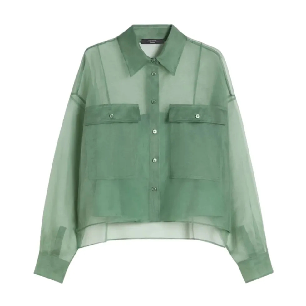 Short Silk Organza Shirt