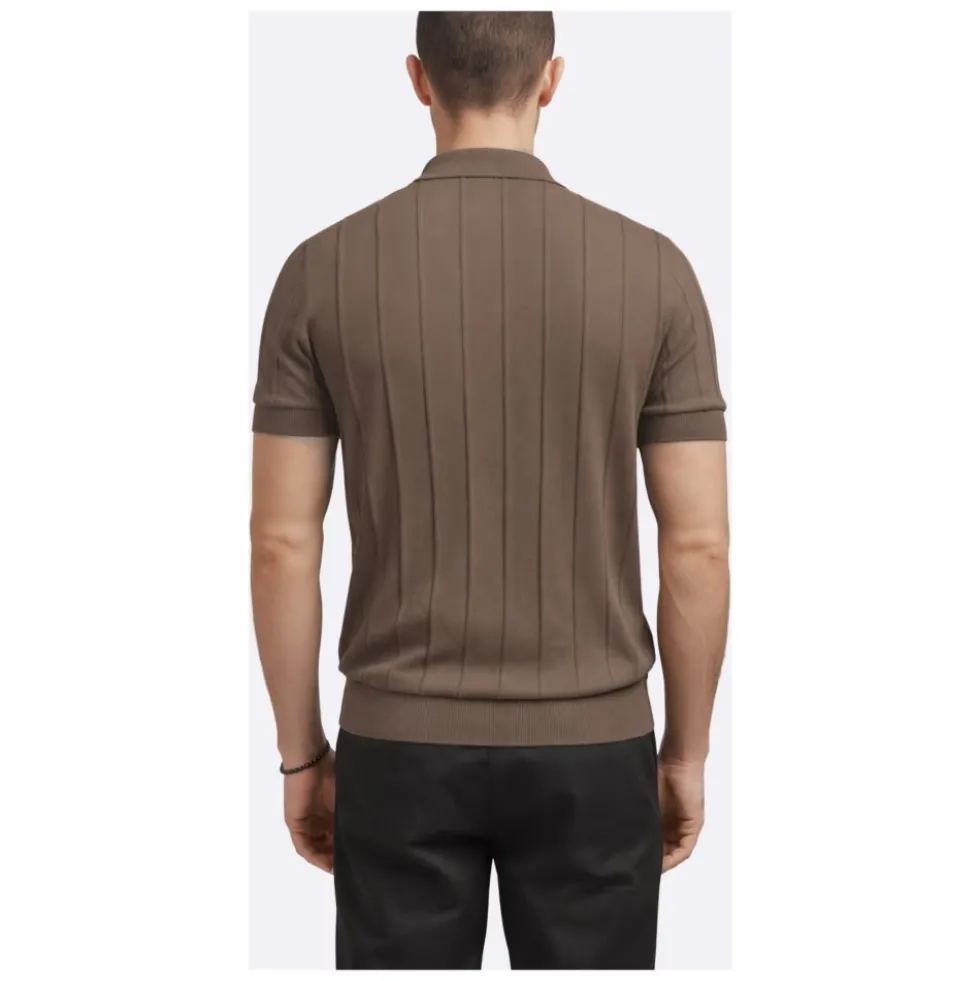 Short-Sleeve Rib Knit Shirt