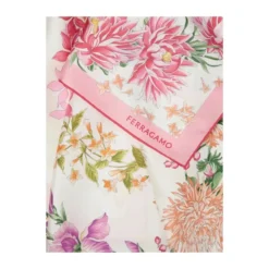 Silketørklæde med blomsterprint