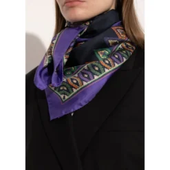Silketørklæde med Paisley-print