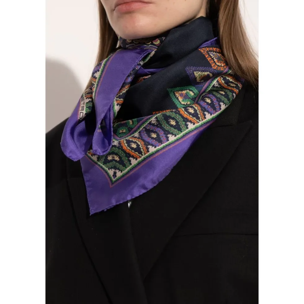 Silketørklæde med Paisley-print